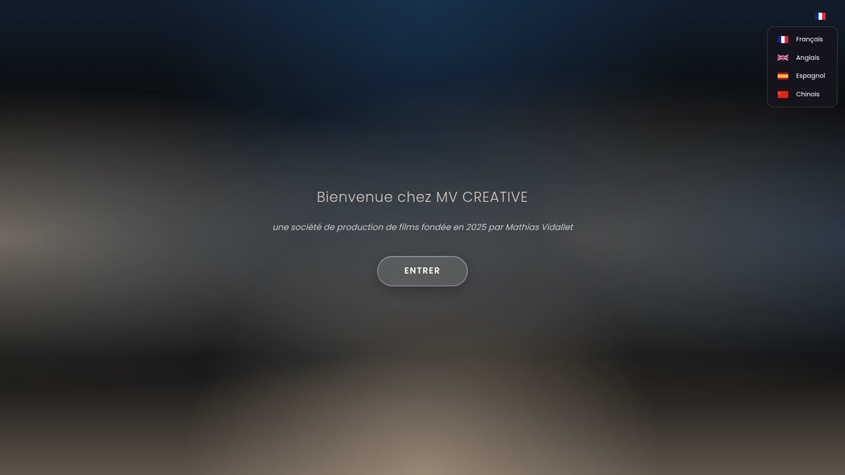 MV Creative - Site vitrine entreprise audiovisuelle et cinéma avec portfolio interactif